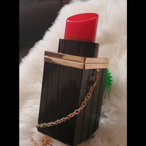 Black and Red Lipstick Shape Purse Clutch Evening Purse Banquet Handbag Shoulder